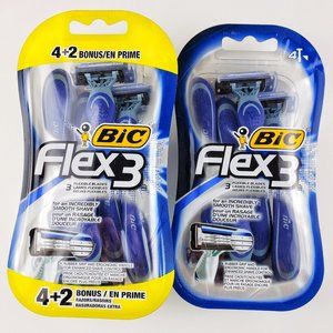 10 Bic Flex 3 Blade Mens Pivot Head Shaving Disposable Razors